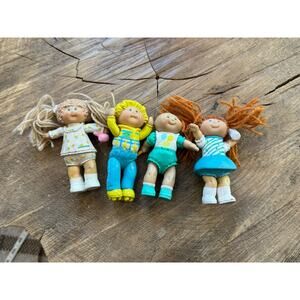 1984 Vintage Cabbage Patch PVC Poseable Mini Doll Set Lot 4